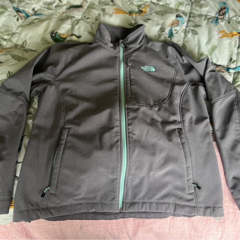 The North Face Apex Bionic Windwall Heather Gray/Mint Coat